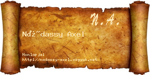 Nádassy Axel névjegykártya
